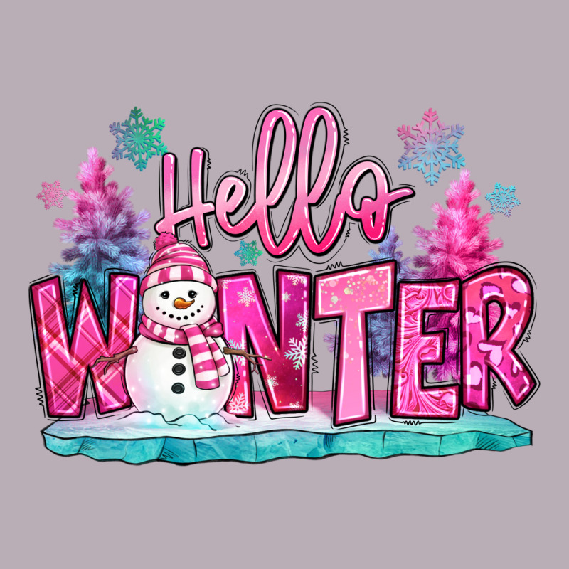 Hello Winter Pink Snowman Vintage Tee by MaliasSmallBusiness | Teevron