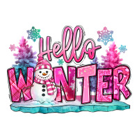 hello winter pink snowman | Teevron