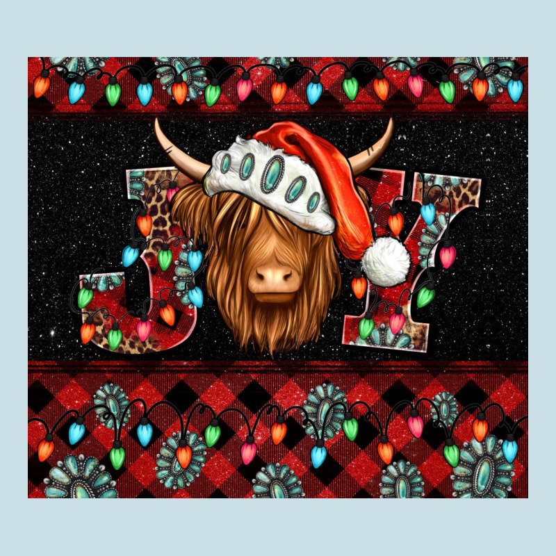 Joy Shaggy Cow Christmas Ladies Tee by Jasminsmagicworld | Teevron
