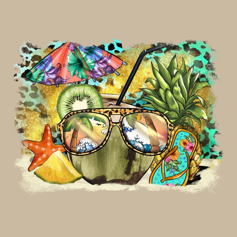 Coconut With Fruits  Background Long Sleeve Tee by BarkalooDesign | Teevron