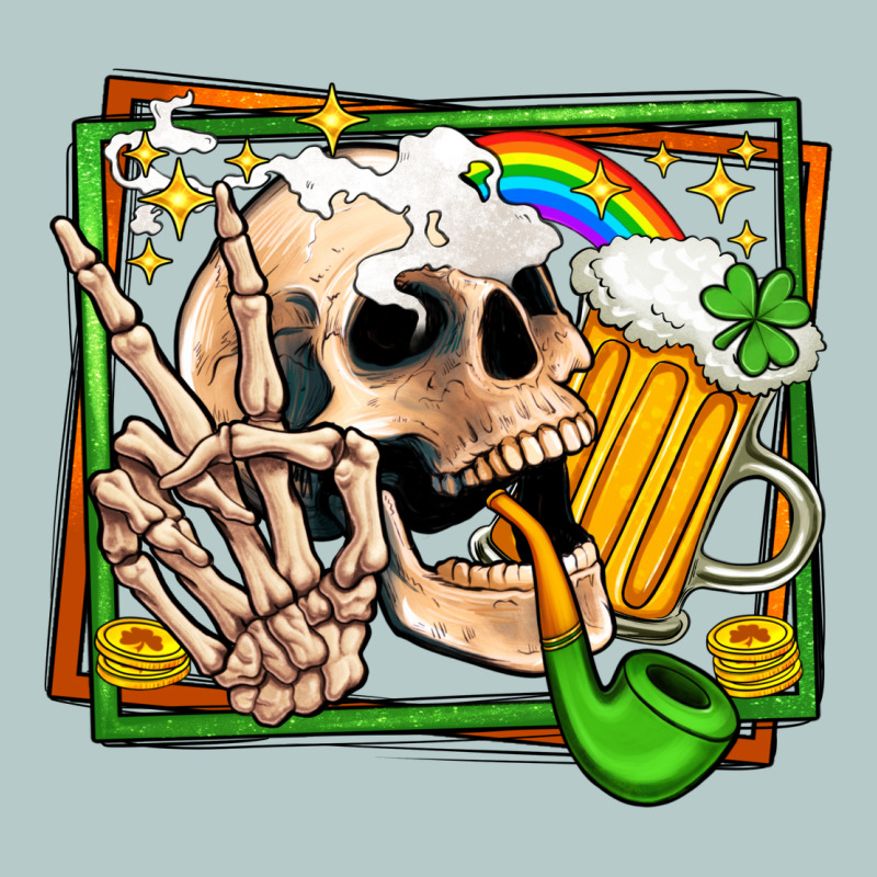 St Patricks Day Peace Skull Heavy Core Tee by Jasminsmagicworld | Teevron