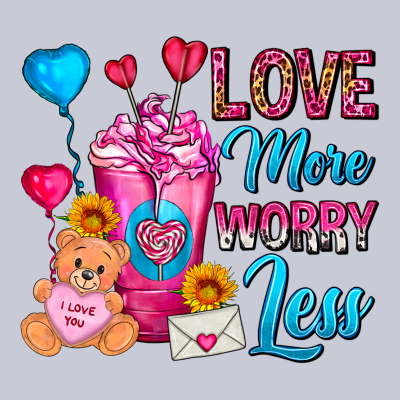 Love More Worry Less Valentines Day Cold Drink Heavyweight Hoodie by FaDigitalArtStudio | Teevron