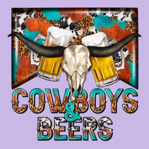 Cowboys And Beers Heavy Core Tee Designed By Nancycooperartshop