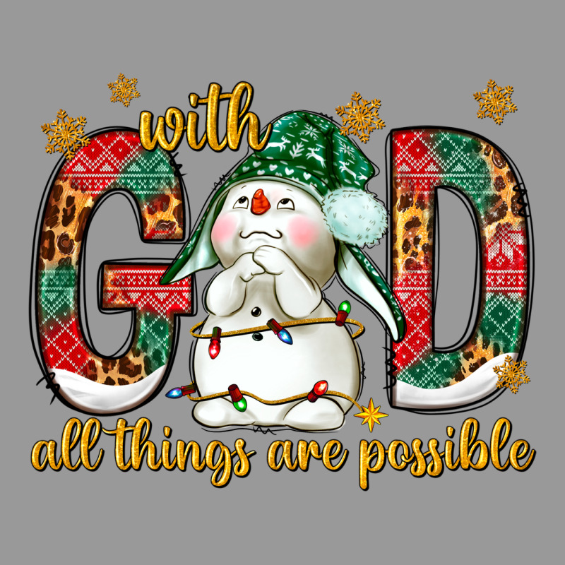 With God All Things Are Possible With Snowman Vintage Hoodie by NancyCooperArtShop | Teevron