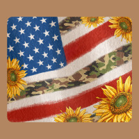 American Flag Sunflowers And Canouflage Print Veteran Mousepad Long Sleeve Tee | Teevron