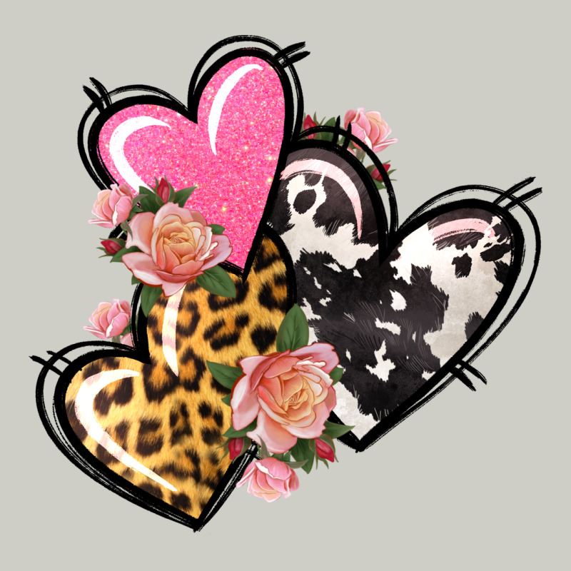 Pink Glitter Leopard Cowhide Hearts Valentine's Heavyweight Hoodie by FaDigitalArtStudio | Teevron