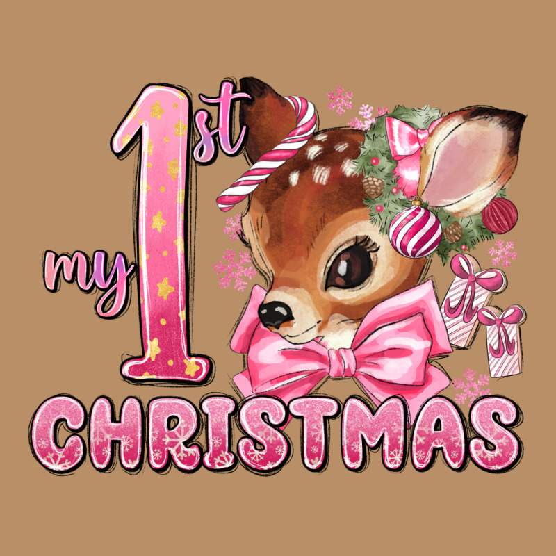 My First Christmas Pink Reindeer Vintage Hoodie by MaliasSmallBusiness | Teevron