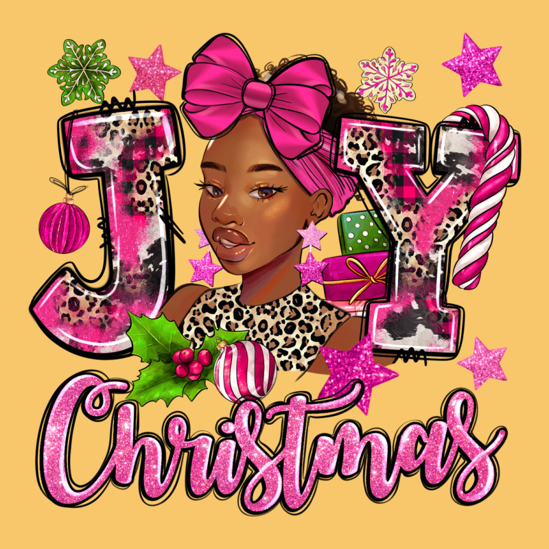 Pink Christmas Joy Black Woman Vintage Hoodie by MaliasSmallBusiness | Teevron