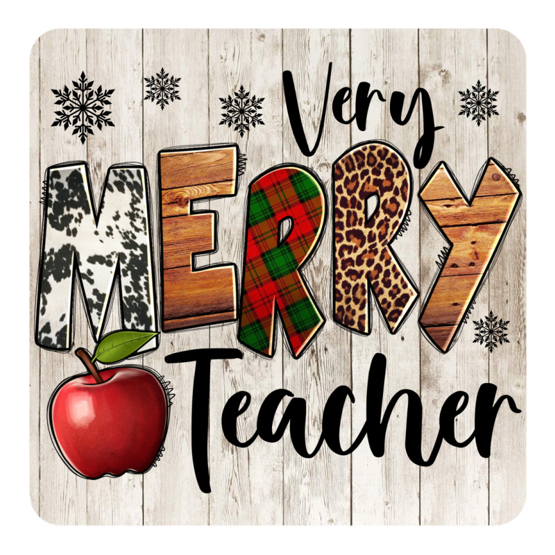 Very Merry Teacher Christmas Coaster Premium Tee by Jasminsmagicworld | Teevron