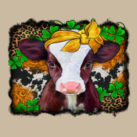 St Patricks Baby Cow With Leopard Background Long Sleeve Tee | Teevron