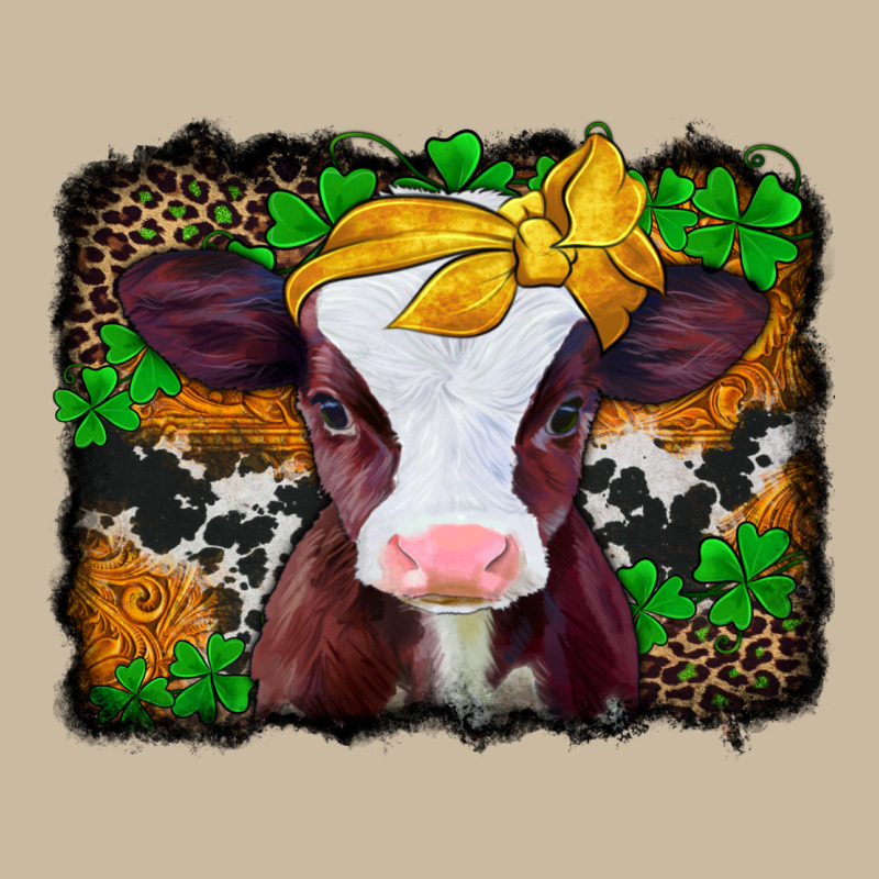 St Patricks Baby Cow With Leopard Background Long Sleeve Tee by Jasminsmagicworld | Teevron