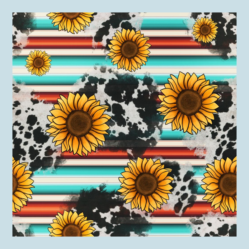 Serape Cowhide Sunflowers Seamless Pattern 12inch Ladies Tee by Jasminsmagicworld | Teevron