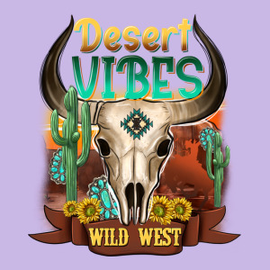 Desert Vibes Wild West Heavy Core Tee Designed By Nancycooperartshop