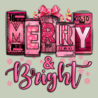 Merry And Bright Pink Christmas Ladies Tee | Teevron
