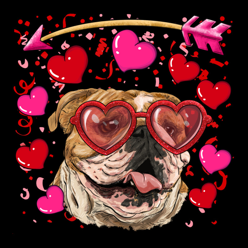 Valentine's Day  Brown English Bulldog Ladies Tee by RanaPortraitStore | Teevron