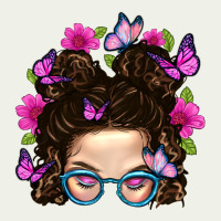 Messy Bun Mom With Butterfly Urban Heavy Tee | Teevron