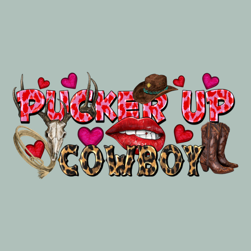 Pucker Up Cowboy Valentine's Day Heavyweight Hoodie by FaDigitalArtStudio | Teevron
