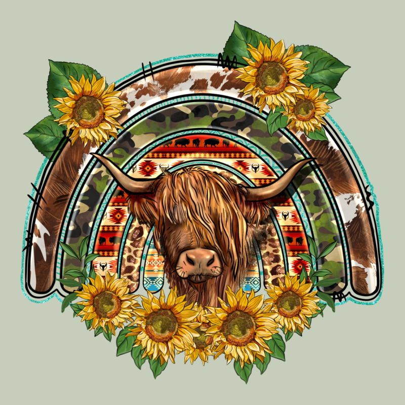 Scottish Calf Sunflowers Rainbow Ladies Tee by BarkalooDesign | Teevron
