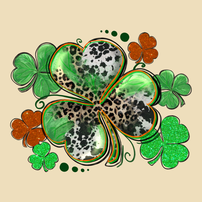 St. Patrick's Day Shamrock Leopard And Cowhide Premium Hoodie by CowGirlArtShop | Teevron