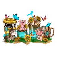 farm cute animals with sunflower coffee cups | Teevron