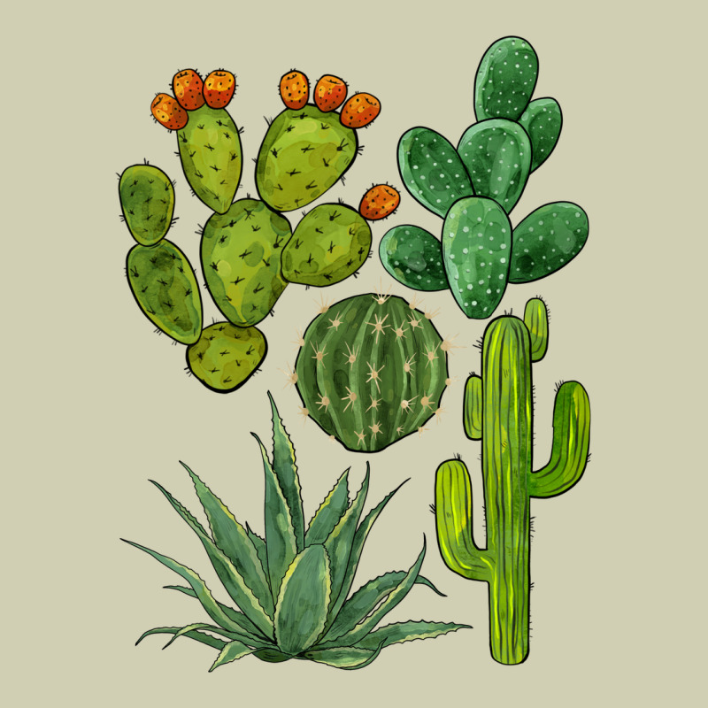 Watercolor Cactus Bundle Preview Heavy Core Tee by BarkalooDesign | Teevron