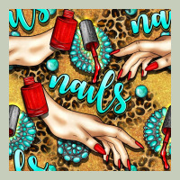 Hand And Nail Polish With Turquoise Gemstone And Leopard Seamless Patt Classic Tee | Teevron