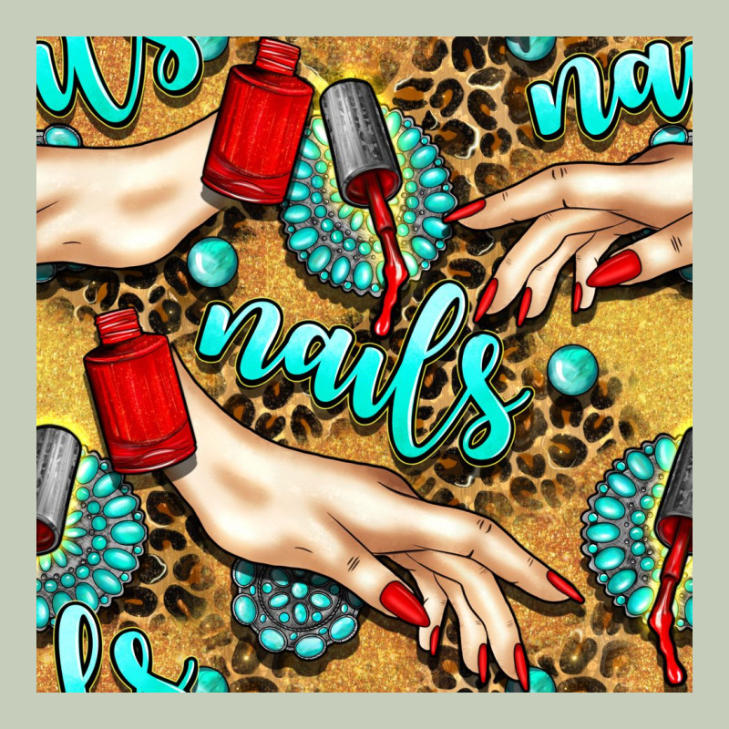 Hand And Nail Polish With Turquoise Gemstone And Leopard Seamless Patt Classic Tee by BundleAndBundleShop | Teevron
