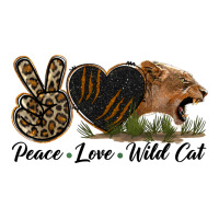 Peace Love Wild Cat Head Ladies Tee | Teevron