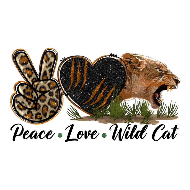 Peace Love Wild Cat Head Ladies Tee by LillyAllenDesigns | Teevron
