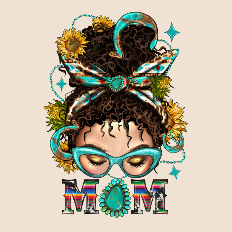 Western Messy Bun Mom With Sunflower Urban Heavy Tee by BundleAndBundleShop | Teevron