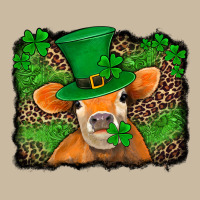 St Patricks Orange Cow With Leopard Background Long Sleeve Tee | Teevron