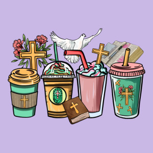 Faith Coffee Cups Heavy Core Tee Designed By Nancycooperartshop