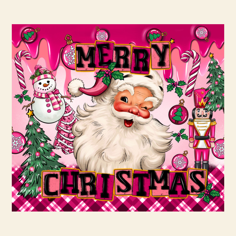 Merry Pink Christmas Santa Vintage Tee by MaliasSmallBusiness | Teevron