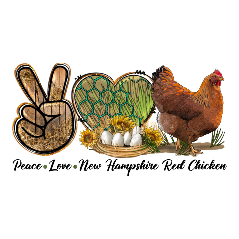 Peace Love New Hampshire Red Chicken Ladies Tee by LillyAllenDesigns | Teevron