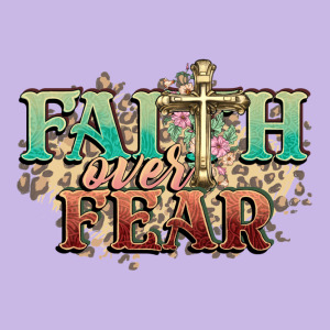 Faith Over Fear Cross Heavy Core Tee Designed By Nancycooperartshop