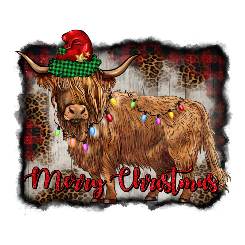 Merry Christmas Highland Cow Premium Tee by BarkalooDesign | Teevron