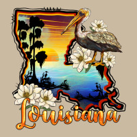 Louisiana  Sunset Map Magnolia Long Sleeve Tee | Teevron