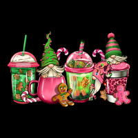 Pink Christmas Gnomes Coffee Cups Ladies Tee | Teevron