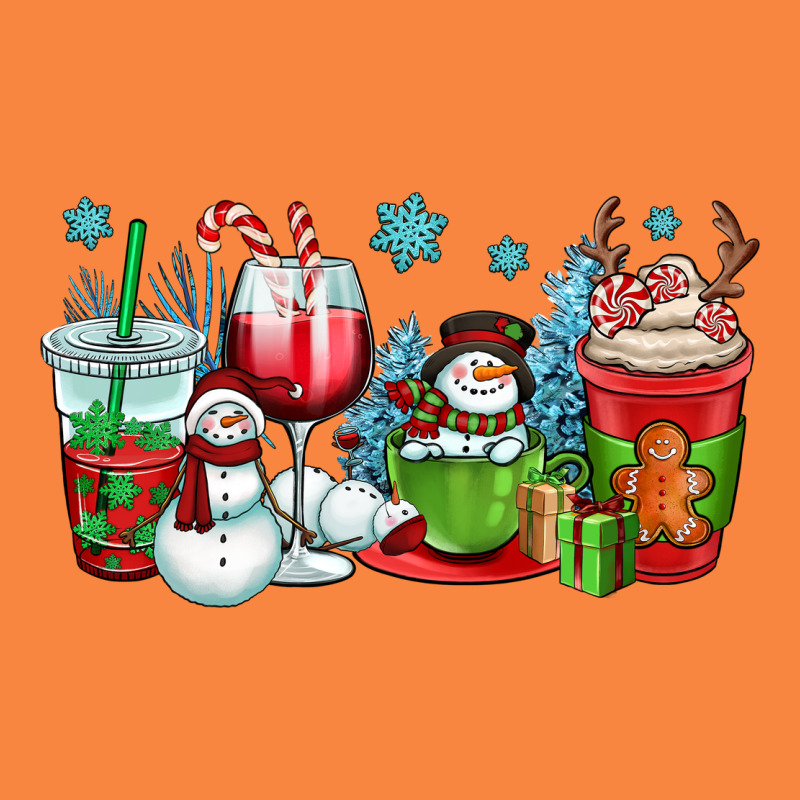 Christmas Snowman Coffee Cups Premium Sweatshirt by OliviaCreatesArt | Teevron