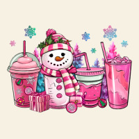 Pink Christmas Snowman Coffee Cups Vintage Tee | Teevron