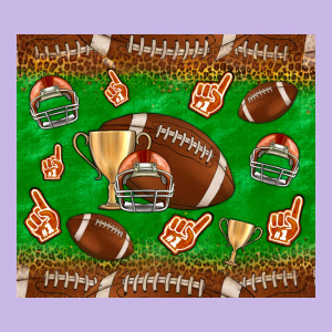 Football Leopard Heavy Core Tee Designed By Nancycooperartshop