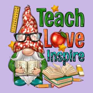 Gnome Teach Love Inspire Heavy Core Tee Designed By Nancycooperartshop