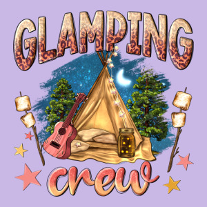 Glamping Crew Heavy Core Tee Designed By Nancycooperartshop