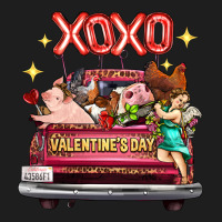 Valentine's Day Truck Farm Animals Cupid Xoxo Heavyweight Hoodie | Teevron