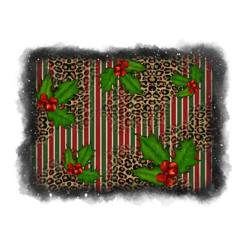 Christmas Plaid Leopard Mistletoe Background Premium Tee by BarkalooDesign | Teevron