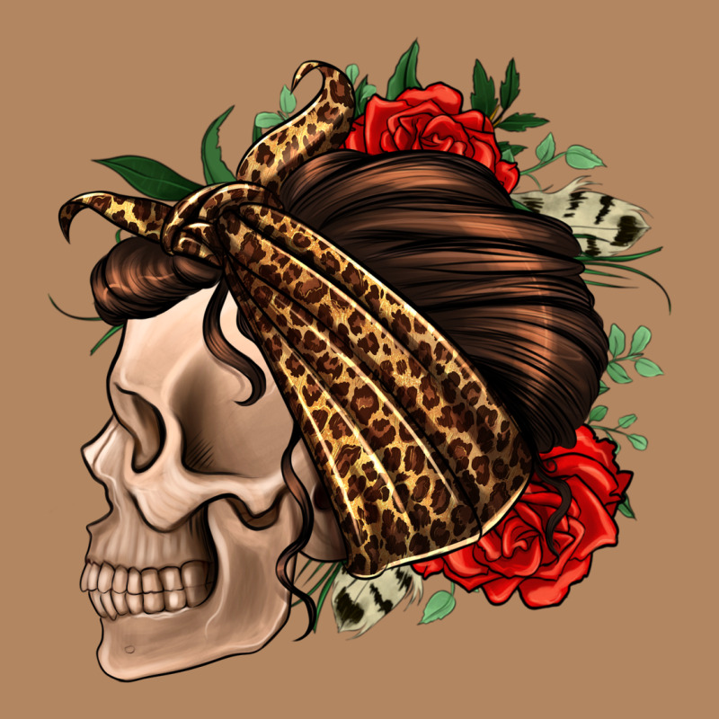 Leopard Bandana And Roses Skull Long Sleeve Tee by Jasminsmagicworld | Teevron