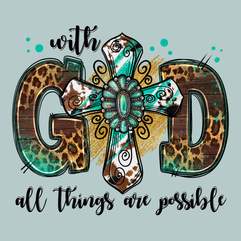 With God All Things Are Possible Gemstone Cross Heavy Core Tee by Jasminsmagicworld | Teevron