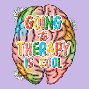 Going To Therapy Is Cool Heavy Core Tee Designed By Nancycooperartshop