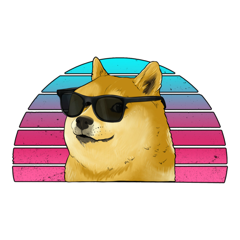 Doge Coin Bitcoin Hodl Retro Sunset Premium Tee by Jasminsmagicworld | Teevron
