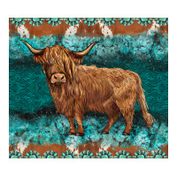 Turquoises Gemstones Cowhide Highland Cow Premium Tee | Teevron